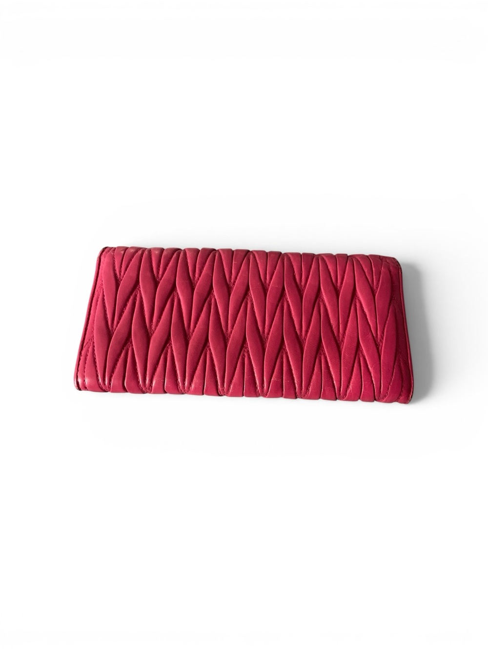Miu Miu Matelassé Nappa Leather Wallet & 6-Ring Key Case Set - Pink/Fuschia - Picture 6 of 14